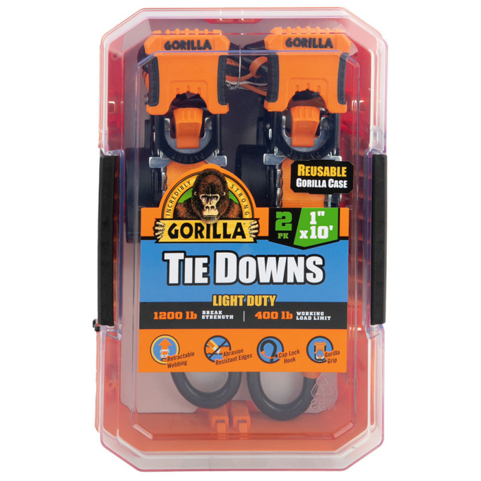 Erickson Manufacturing 2 Pack 1 In X 10Ft 1200Lb Light Duty Retractable Ratchet Strap Model 92003