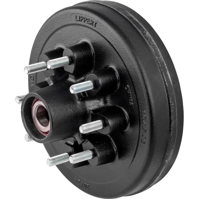 CURT 12" Brake Drum Hub Kit with Installed Bearings - 8 on 6-1/2", 9/16" Studs, 7,000-lb. Axles Model 2024013261