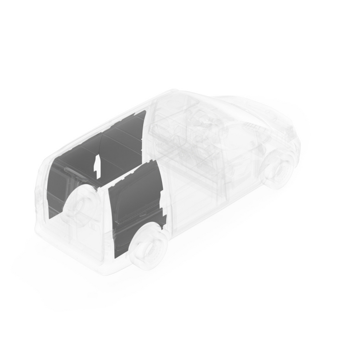 LEGEND DuraTherm Wall Liner ONLY - Mercedes Metris 126" Wheelbase Cargo Van Low Roof- Textured Grey - Single Side Door Model 154-114-2613