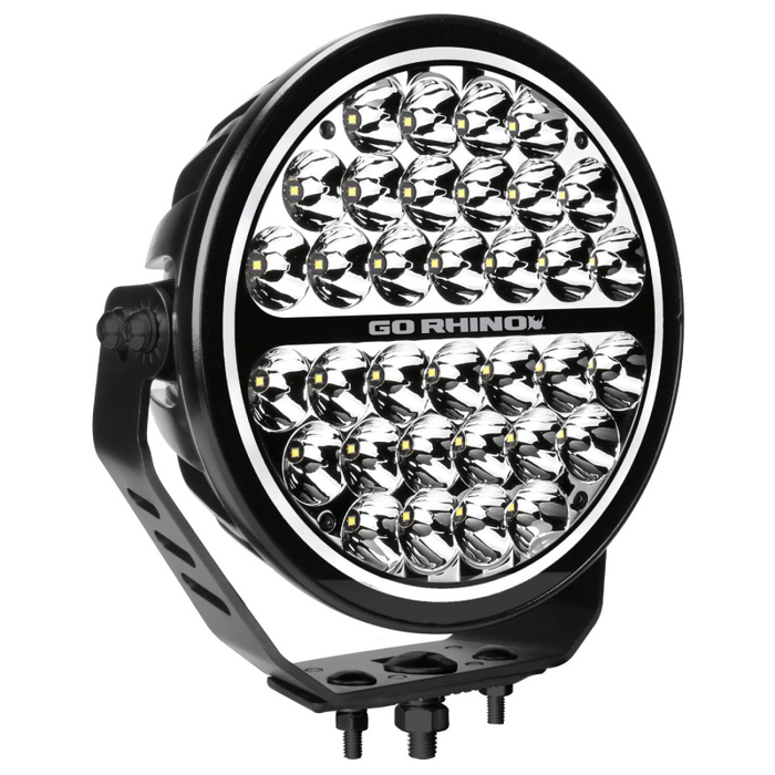 Go Rhino Blackout Series MAXROUND 9" Round LED Spot Light w/Daytime Running Lights Model 751700911SRS