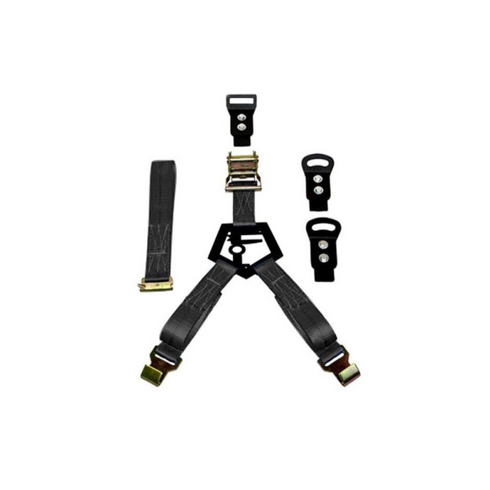 N-Fab Gloss Black Bed Mounted Rapid Strap Tire Carrier w/ Black Strap Model BM1TSBK