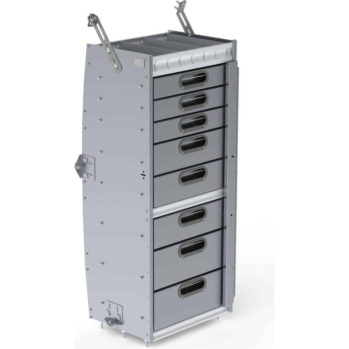 Ranger Design Cargo Van Storage Cabinet 8 Drawers - Contoured 20"x24"x56" Model 5066-8