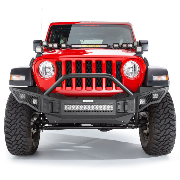 Go Rhino Rockline Winch-Ready Full Width Bumper With Overrider For Jeep Model 331201T