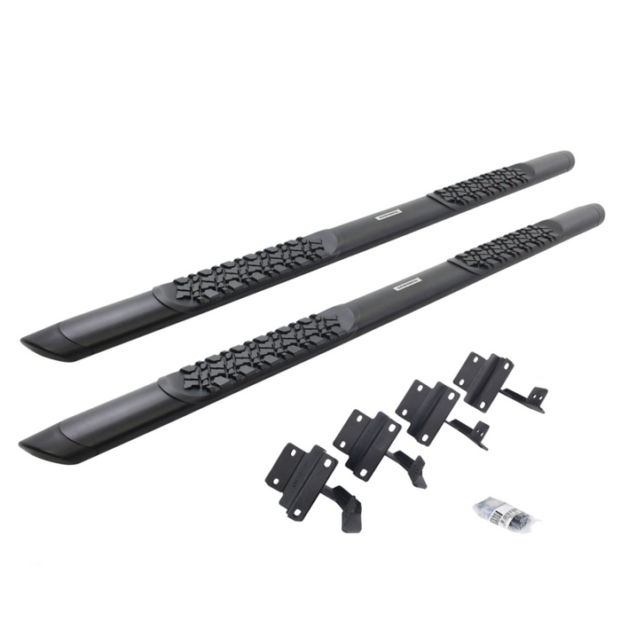 Go Rhino V-Series V3 Aluminum Step Nerf Bars and Mounting Brackets Kit Textured Black Model V3417780T