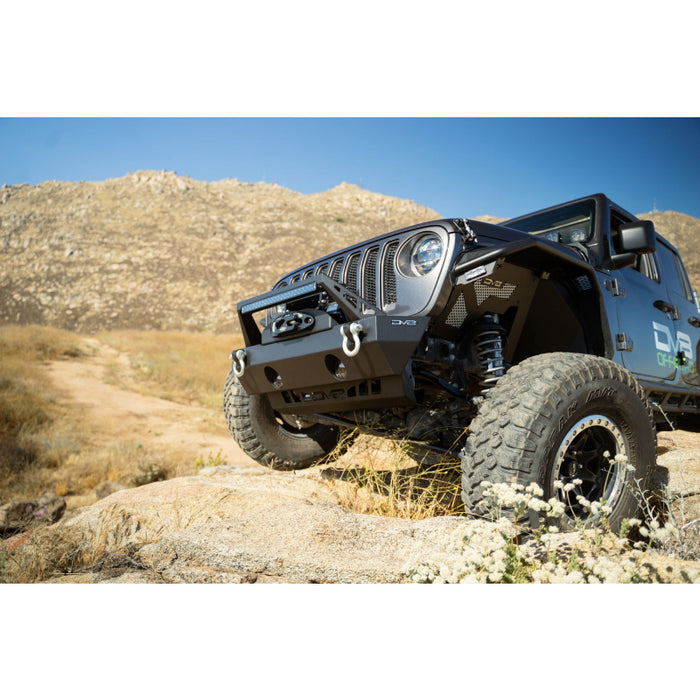 DV8 Offroad 2018=2025 Jeep Wrangler JL JL , Gladiator JT Front Bumper Sway-Bar Disconnect Motor Skid Plate Model SPJL-02