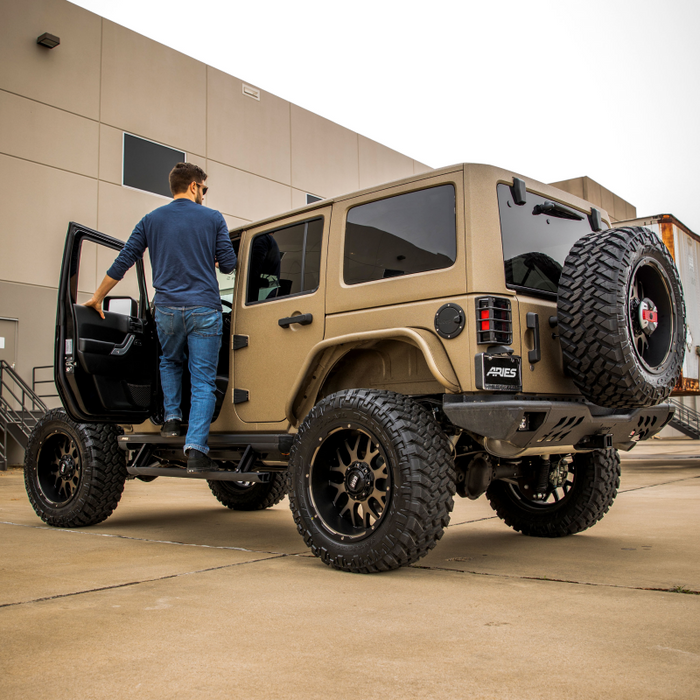ARIES TrailChaser Jeep Wrangler Aluminum Rear Bumper Corners with LEDs Model 2081223
