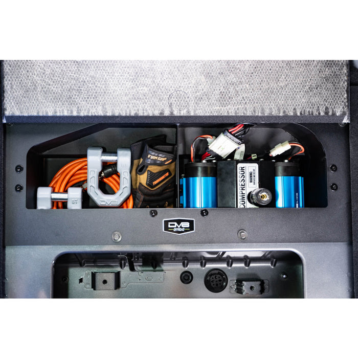 DV8 Offroad 2021-2025 Ford Bronco Air Compressor Mount Storage Box Model CMBR-01