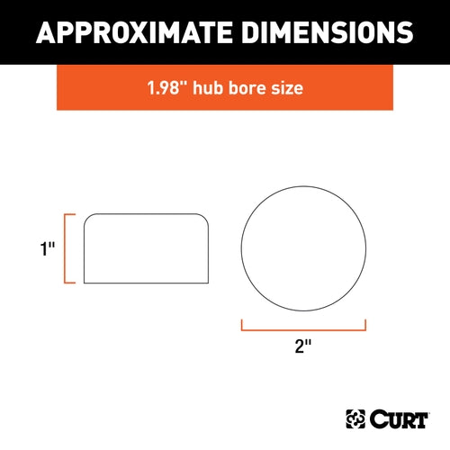 CURT 1.98-Inch Trailer Wheel Bearing Protector Dust Covers, 2-Pack Model 23198