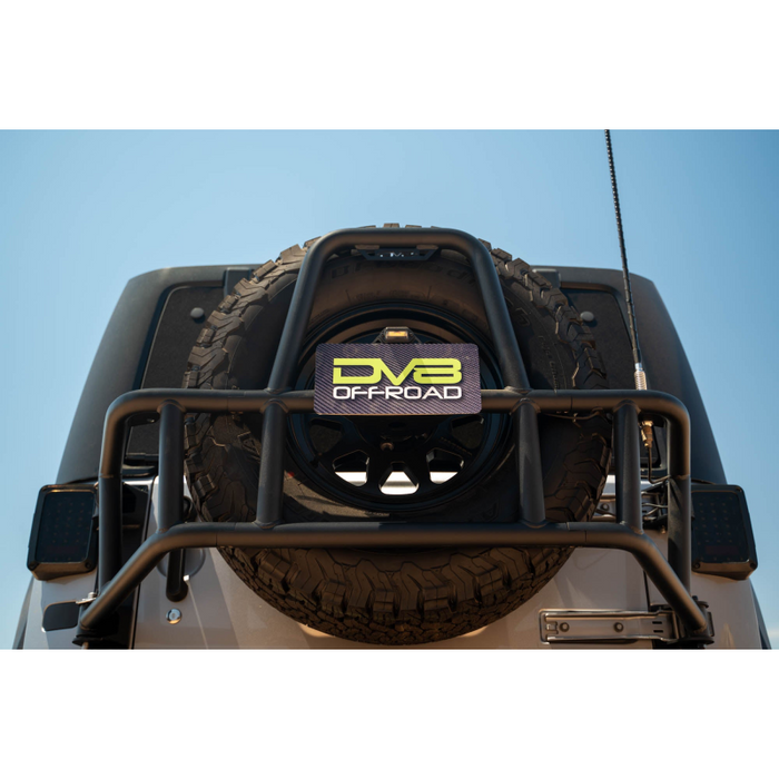 DV8 Offroad 2007-2018 Jeep Wrangler Body Mounted Tire Carrier Model TCJK-14