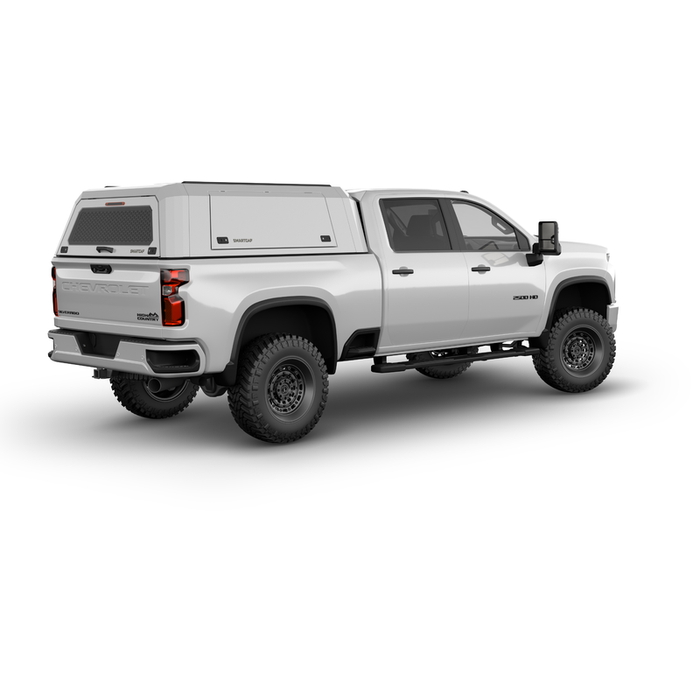 SmartCap OEM White Truck Bed Cap EVOc Commercial Series w/ Horizontal Locks Model EC0110-WH