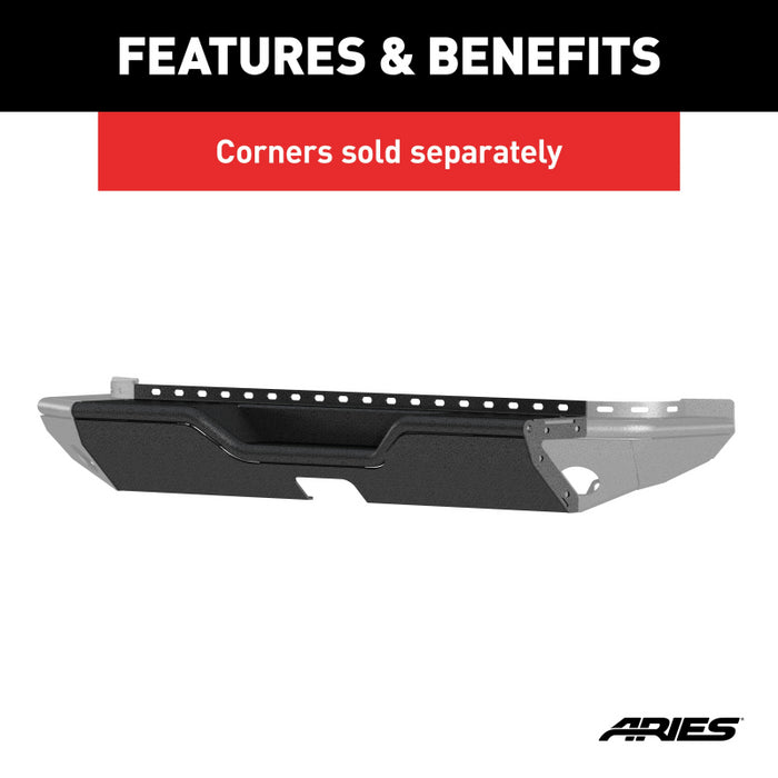 ARIES TrailChaser Jeep Wrangler JL Steel Rear Bumper Center Section Model 2081024