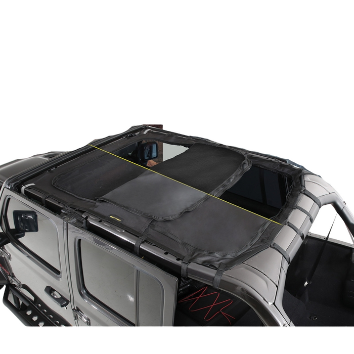 Smittybilt Extended Shade Top w/ Skylights - Black Diamond/Mesh (18+ JLU) Model 97500