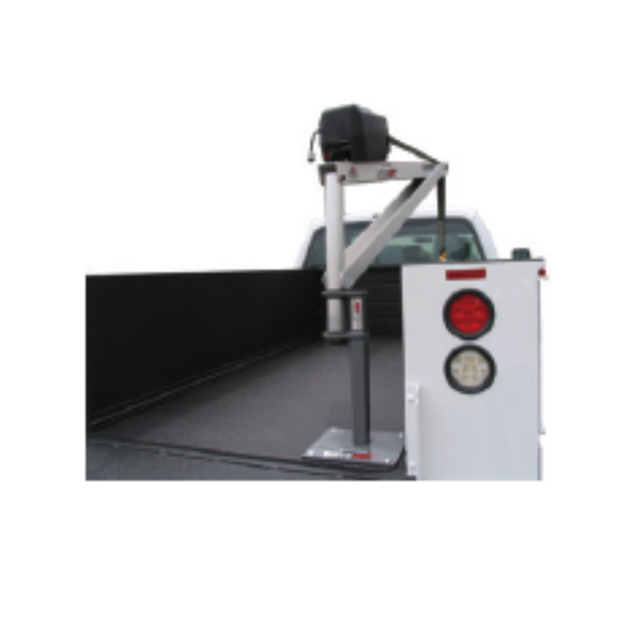 SpitzLift Service Body In-Floor 900 lb. 12V Pedestal Crane Package Model Option-5-SB