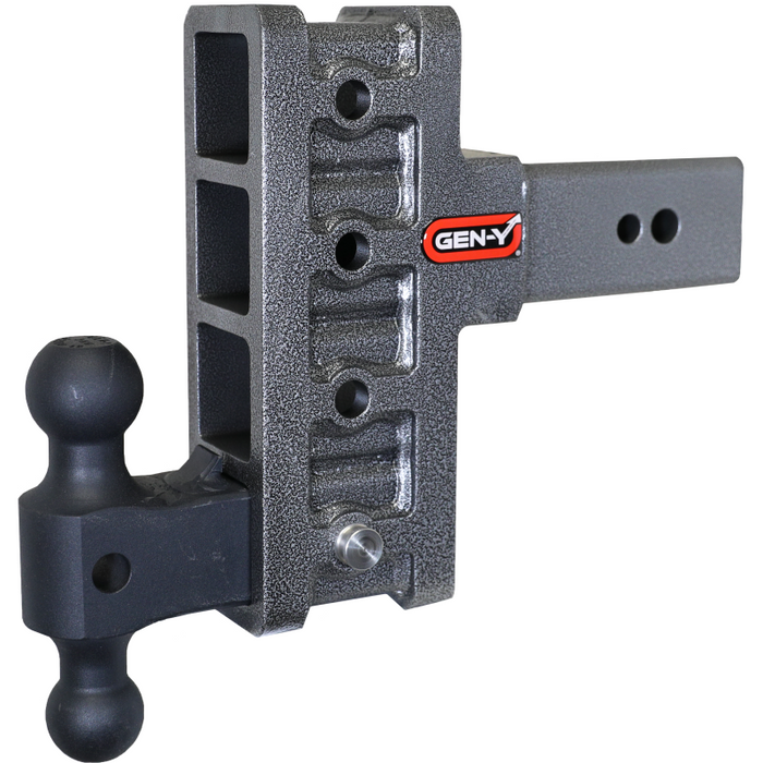 GEN-Y MEGA-DUTY 3" Offset Shank 3" Rise, 6" Drop 3.5K TW 32K Hitch & GH-0161 Dual-Ball Model GH-2014