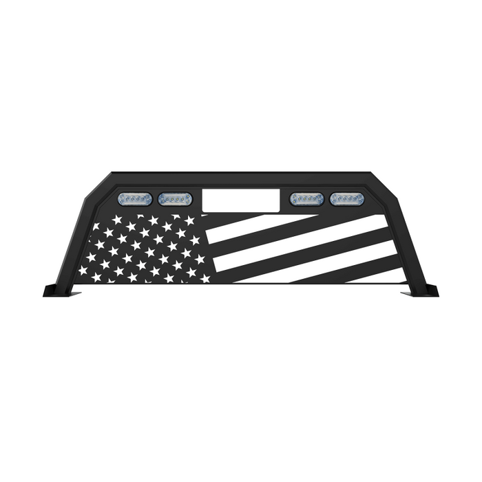 Magnum Truck Racks Headache Rack Low Pro American Flag Matte Black Model 424LPAFJ2NB
