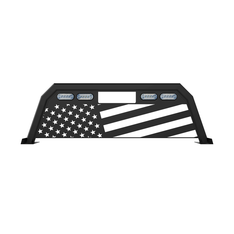 Magnum Truck Racks Headache Rack Low Pro American Flag Matte Black Mod ...