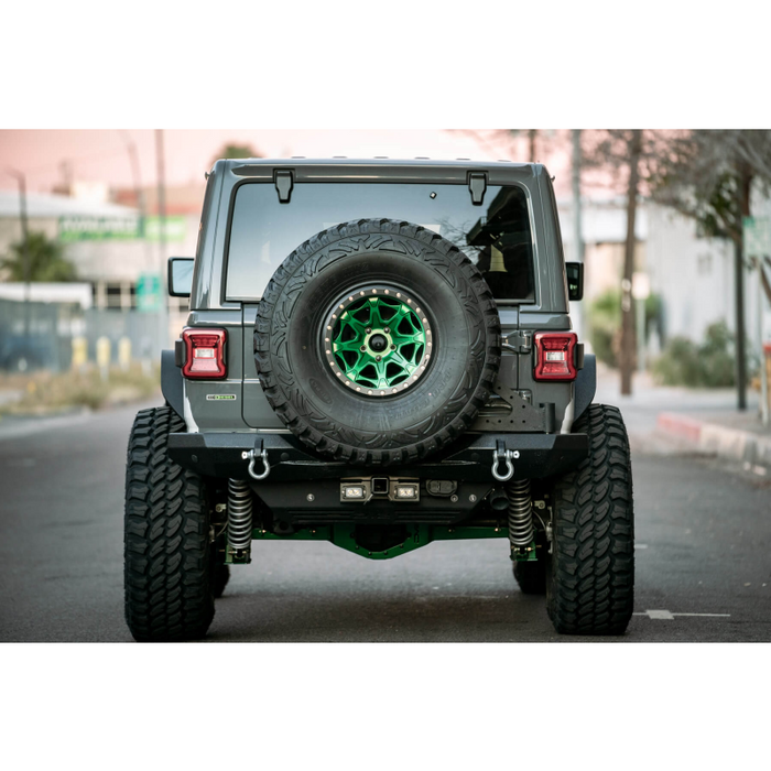 DV8 Offroad 2007-2025 Jeep Wrangler JK JKU JL JLU 2 and 4-Door Bolt-on Hitch with Lights Model AHJP-01