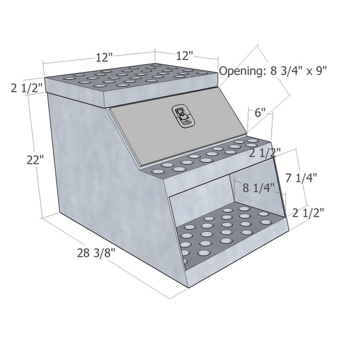 Brute 12" X 24.5" X 28" HD Step Box Model HSB12