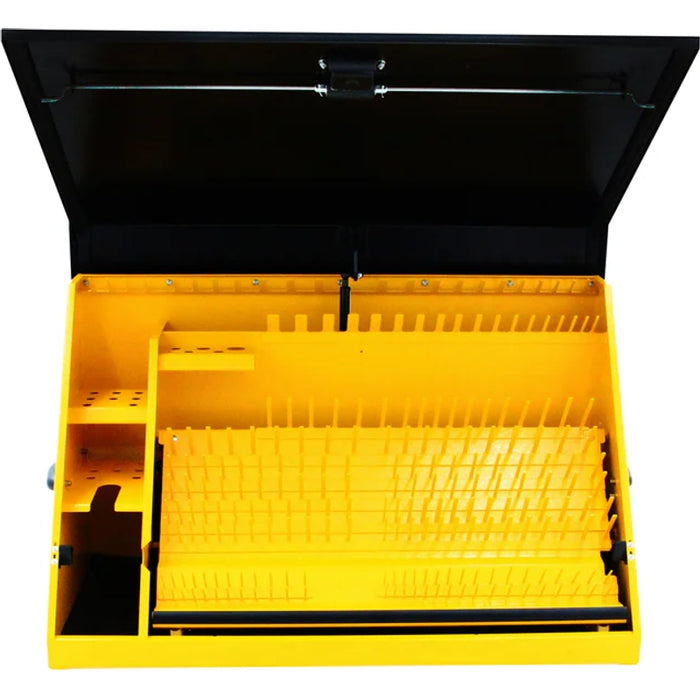 Montezuma 36 x 17 In. Steel Triangle® Toolbox Yellow/Black Top Mount Toolbox DXTB36BY