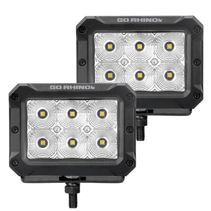 Go Rhino Bright Series 4x3 Rectangular LED Flood Lights Model 753003023FBS