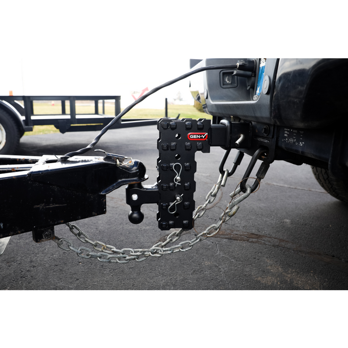 GEN-Y PHANTOM-X 2.5" Solid Shank 10" Drop 1.6K TW 16K Hitch & GH-052 Tri-Ball Mount Model GH-2435X