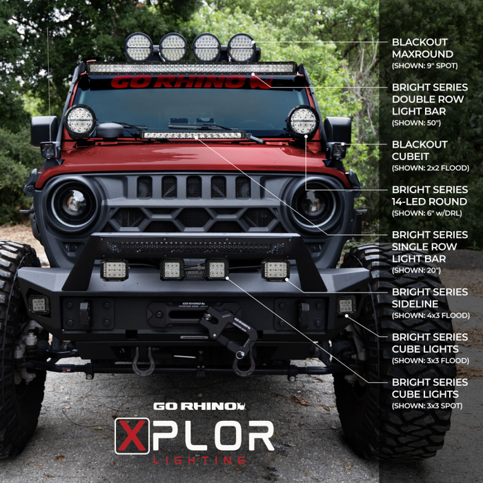 Go Rhino Bright Series Round 6" LED Driving Light W/Daytime Running Light Model 750700623DRS