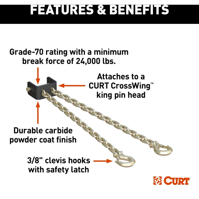 CURT CrossWing 5th Wheel Safety Chain Assembly Model 16613
