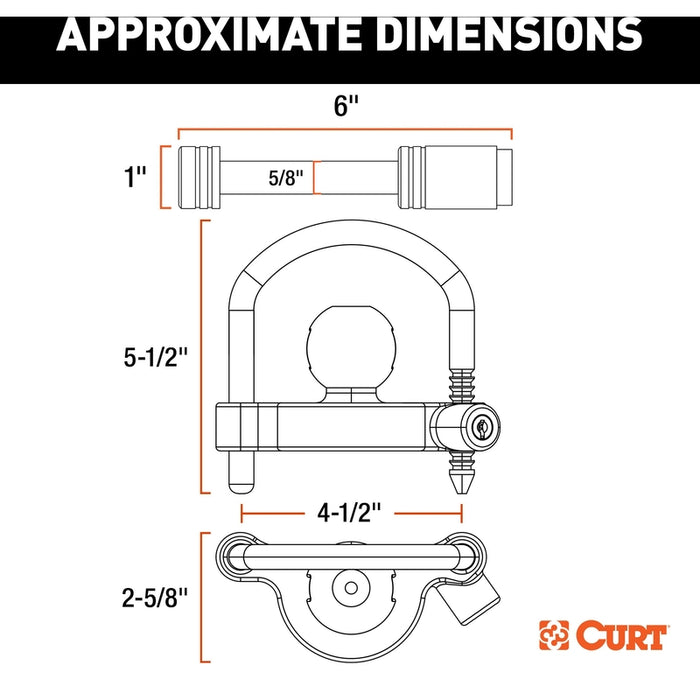 CURT Hitch & Coupler Lock Set, 2" or 2-1/2" Receivers, 1-7/8" to 2-5/16" Couplers Model 23092
