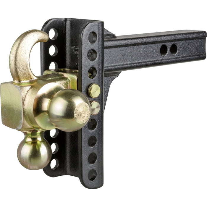 CURT Adjustable Trailer Hitch Ball Mount, Tow Hook Step, 2-Inch Receiver, 6-Inch Drop, 2 and 2-5/16-Inch Balls, 14,000 lbs Model 45904