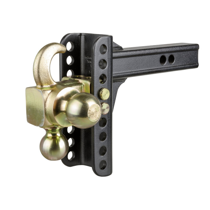 CURT Adjustable Channel Mount with Hook & Step Dual-Ball - 2" Shank, 14K, 6" Drop Model 45904