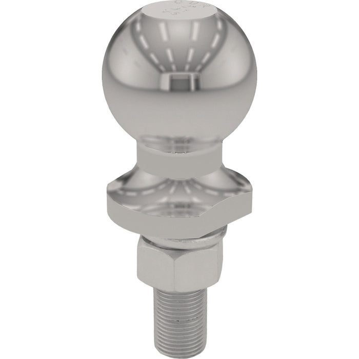 CURT Stainless Steel Trailer Hitch Ball, 3,500 lbs, 2-Inch Diameter, 3/4 x 2-1/8-Inch Shank Model 40082