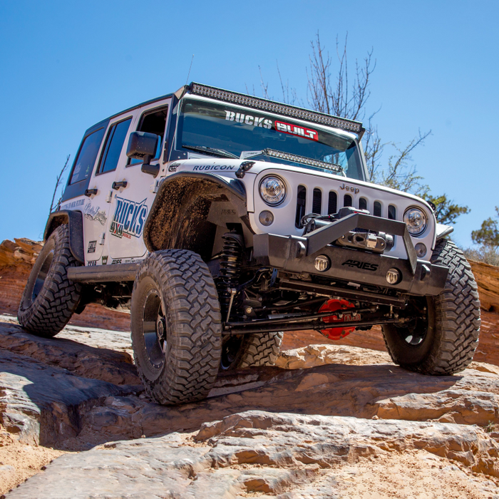 ARIES TrailCrusher Jeep Wrangler JK Steel Front Bumper with Brush Guard, 12.5K Model 2186000