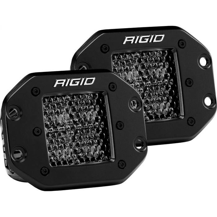 Rigid Industries D-Series PRO Midnight Edition, Spot Diffused, Flush Mount, Pair Model 212513BLK