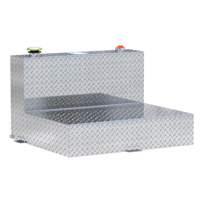UWS Bright Aluminum 50-Gallon L-Shaped Aluminum Transfer Tank Model TT-50-L-T-P