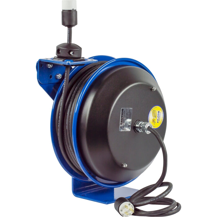 Coxreels EZ-PC Series Safety System Spring Driven Cord Reel 16 AWG x 50 ft. Single Receptacle - 600V 25 Amp - Cord Included Model EZ-PC13-5016-A