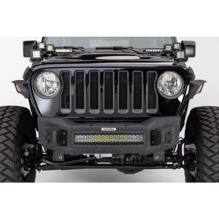 Go Rhino Rockline Winch-Ready Front Stubby Bumper For Jeep Model 331100T