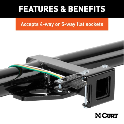 CURT Easy-Mount Vehicle Trailer Wiring Connector Mounting Bracket for 1-1/4-Inch Receiver, 4 or 5-Way Flat, 10-Pack Model 58002010