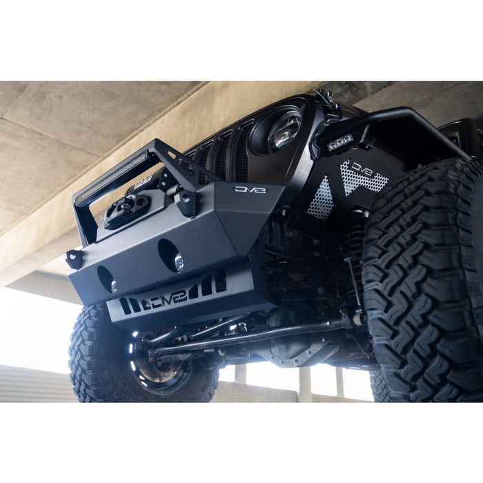DV8 Offroad 2018=2025 Jeep Wrangler JL JL , Gladiator JT Front Bumper Sway-Bar Disconnect Motor Skid Plate Model SPJL-02