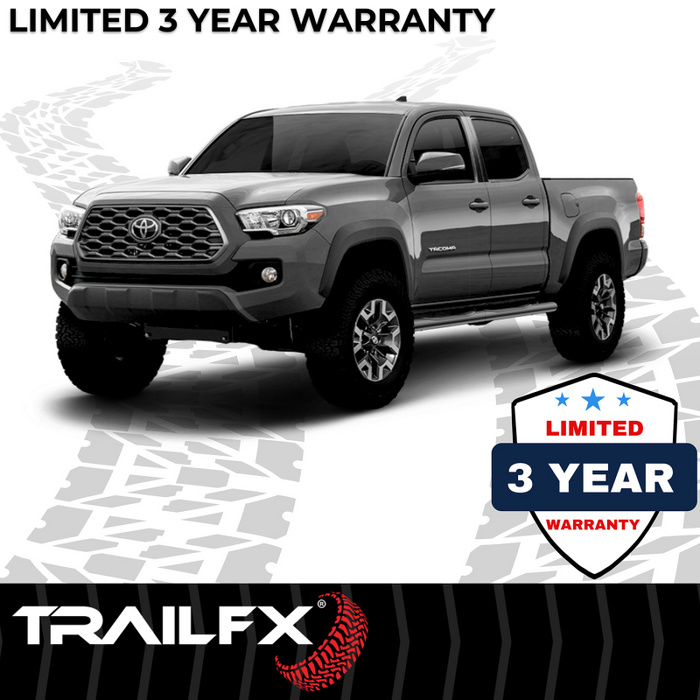 TrailFX 4" Oval Straight Step Nerf Bars W/ Step Pads Matte Black Steel Model A1559T