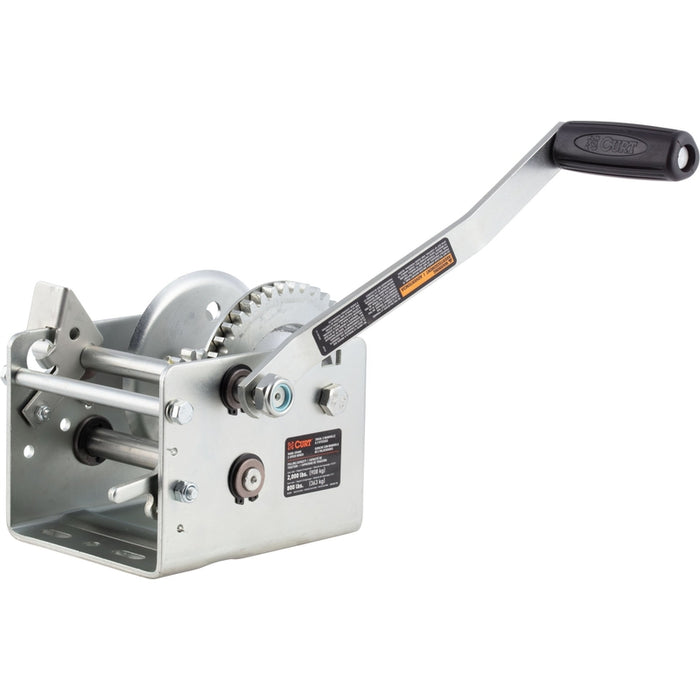 CURT Hand-Crank 2-Speed Winch, 2,000 lbs, 4.1:1 High, 10.25:1 Low Gear Ratio, 10.6" Handle Model 29520