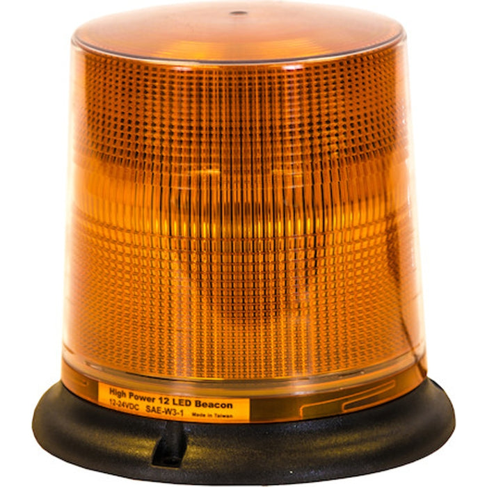 Buyers Products 6.5 Inch by 6.5 Inch Amber LED Beacon Light With Tall Lens (Permanent Mount with 12 Inch Blunt Cut Leads) Model SL696A