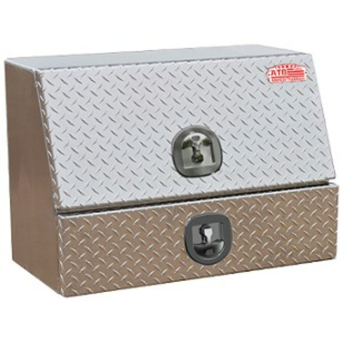 ATB Top Mount Toolbox Top Door Bottom Drawer 28"H x 20"D x 36"W Bright Aluminum Model A-DU41-282036SS-T