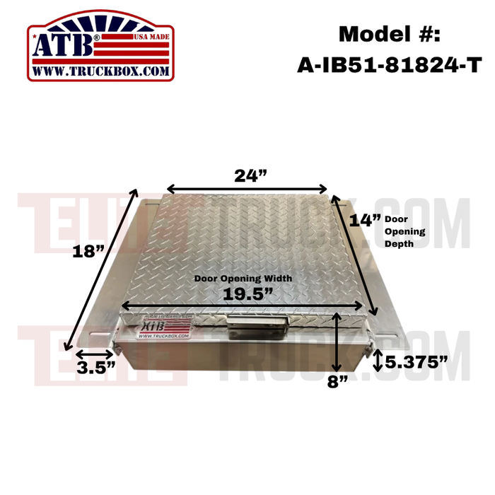 ATB In-Frame 8"H x 18"D x 24"W Single Top Open Lid With Padlock Model A-IB51-81824-T
