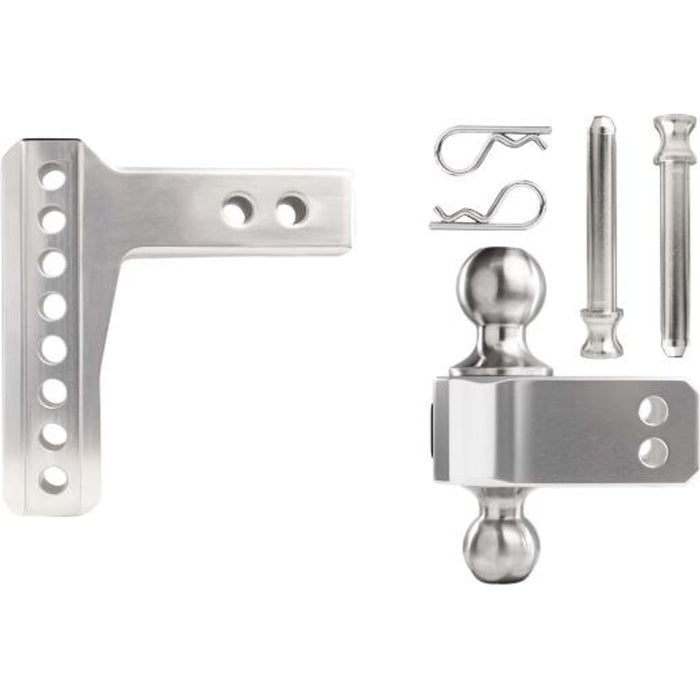 BulletProof Hitches BulletProof 2.0" Aluminum Medium Duty 4" Drop/Rise Hitch - Stainless Model AL204S
