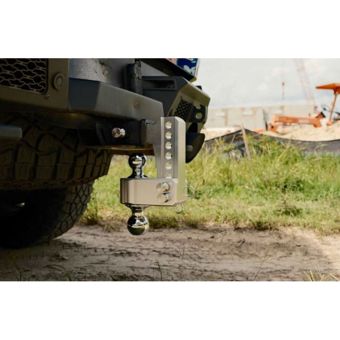 BulletProof Hitches BulletProof 2.0" Aluminum Medium Duty 4" Drop/Rise Hitch - Stainless Model AL204S