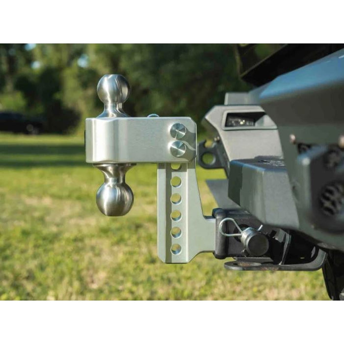 BulletProof Hitches BulletProof 2.0" Aluminum Medium Duty 4" Drop/Rise Hitch - Stainless Model AL204S