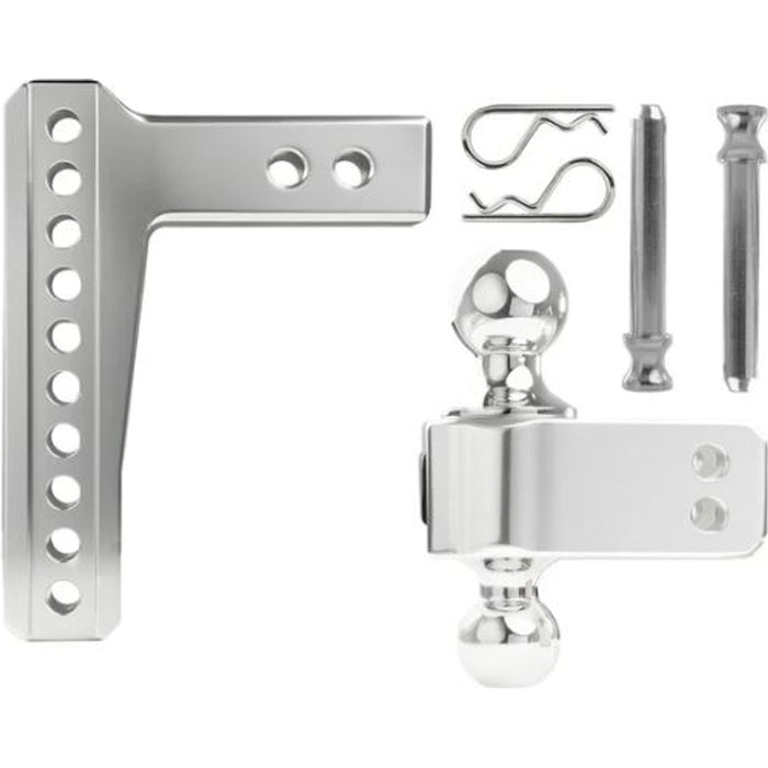 BulletProof Hitches BulletProof 2.0" Aluminum Medium Duty 6" Drop/Rise Hitch - Stainless Model AL206S