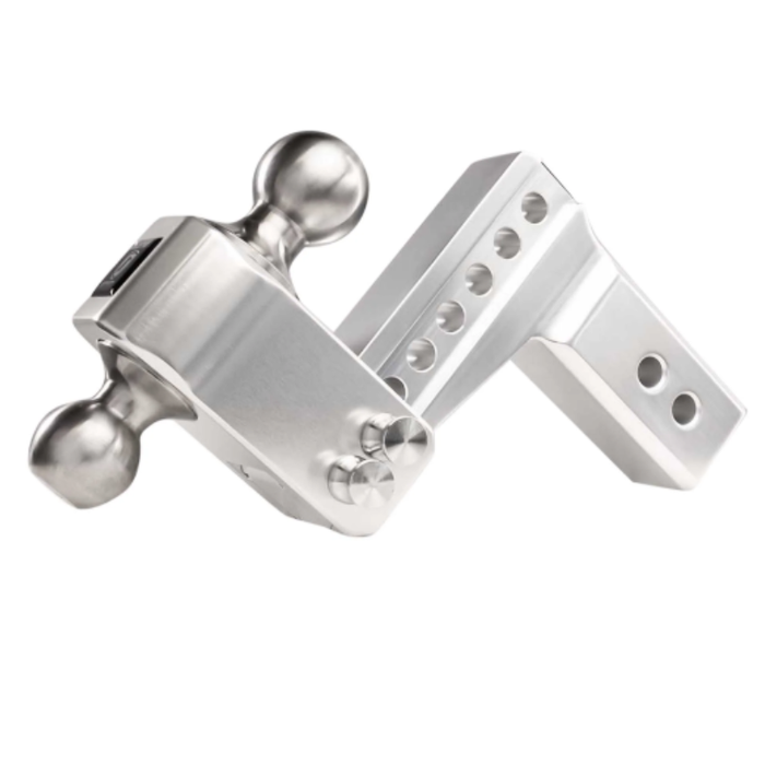 BulletProof Hitches 2.5" Aluminum Medium Duty 4" Drop/Rise Hitch - Stainless Ball Model AL254S