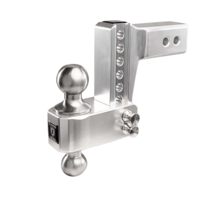 BulletProof Hitches 2.5" Aluminum Medium Duty 4" Drop/Rise Hitch - Stainless Ball Model AL254S