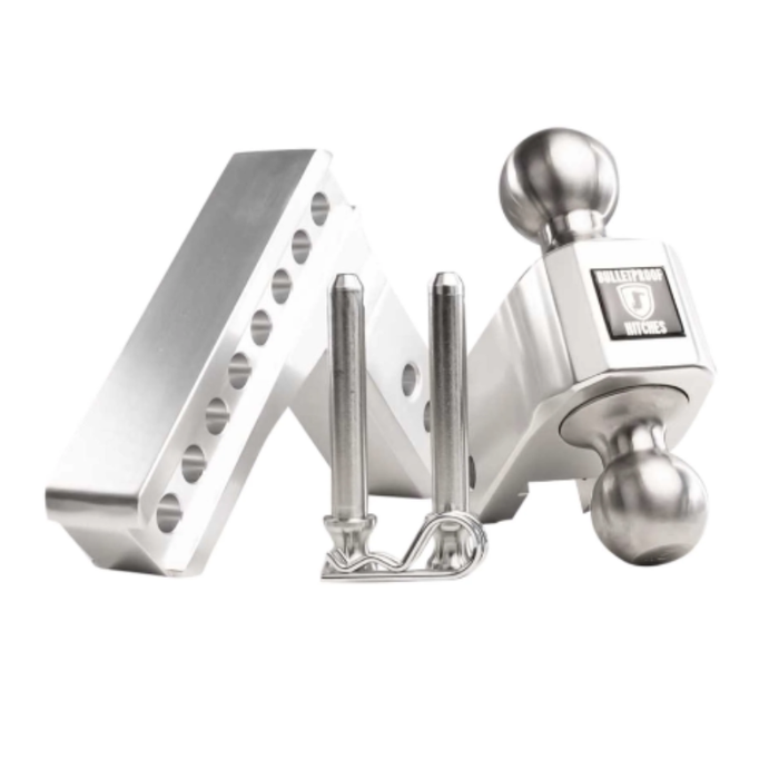 BulletProof Hitches 2.5" Aluminum Medium Duty 4" Drop/Rise Hitch - Stainless Ball Model AL254S